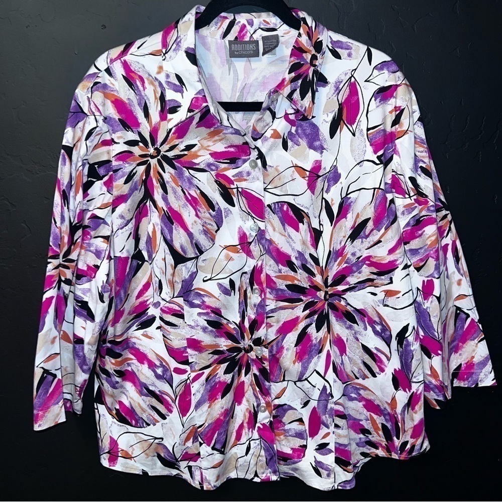 Chico's | Tops | Additions By Chicos
Cotton Blend Multicolor Size:3 Like New